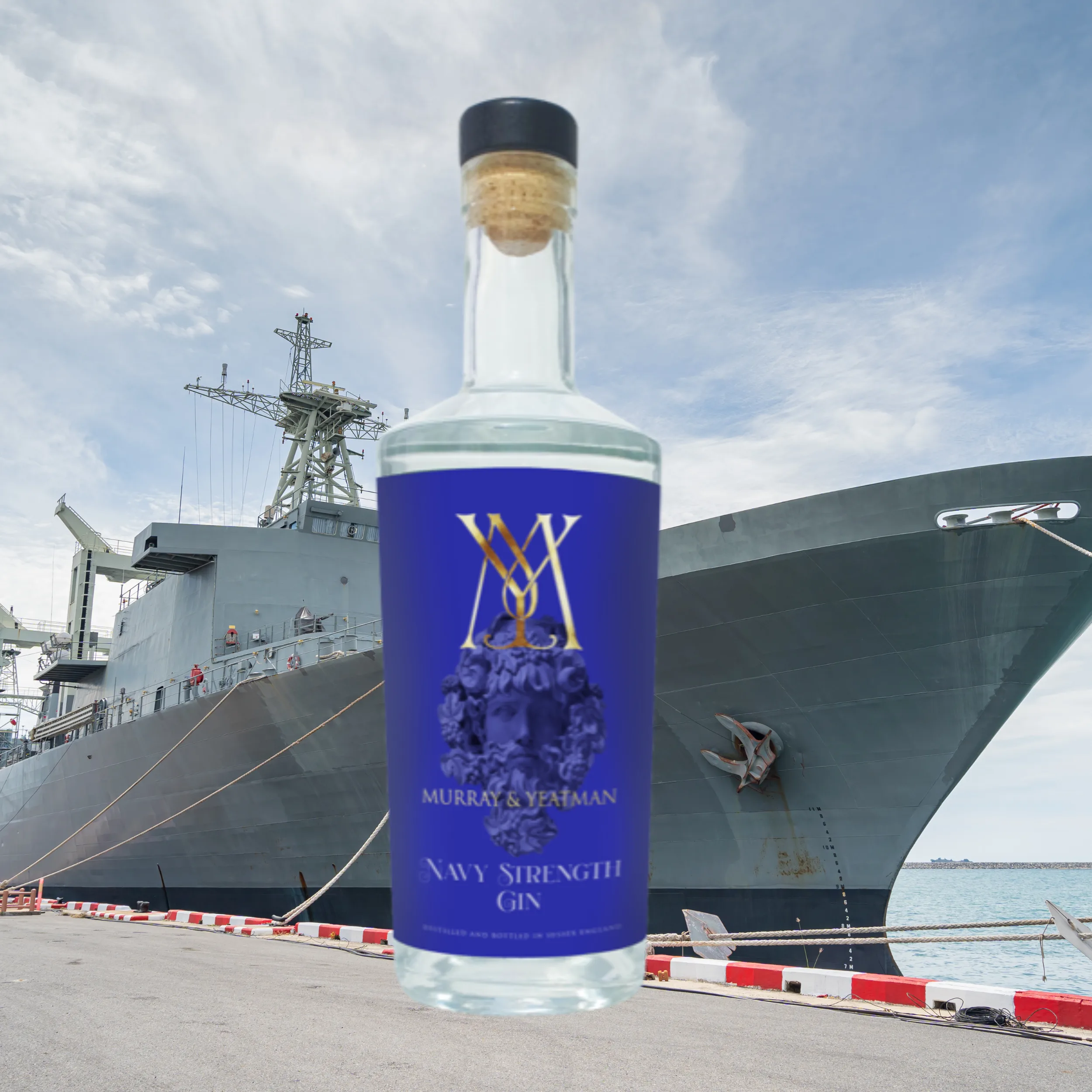 Navy Gin next to a Frigate